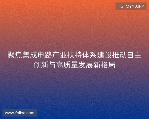聚焦集成电路产业扶持体系建设推动自主创新与高质量发展新格局 聚焦集成电路产业扶持体系建设推动自主创新与高质量发展新格局